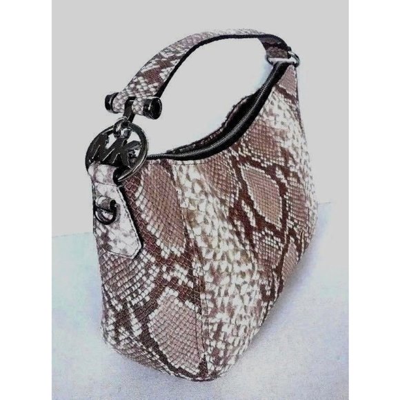 New Michael Kors Fulton Medium Top Zip Shoulder bag Embossed Leather Dark Sand - Picture 7 of 7